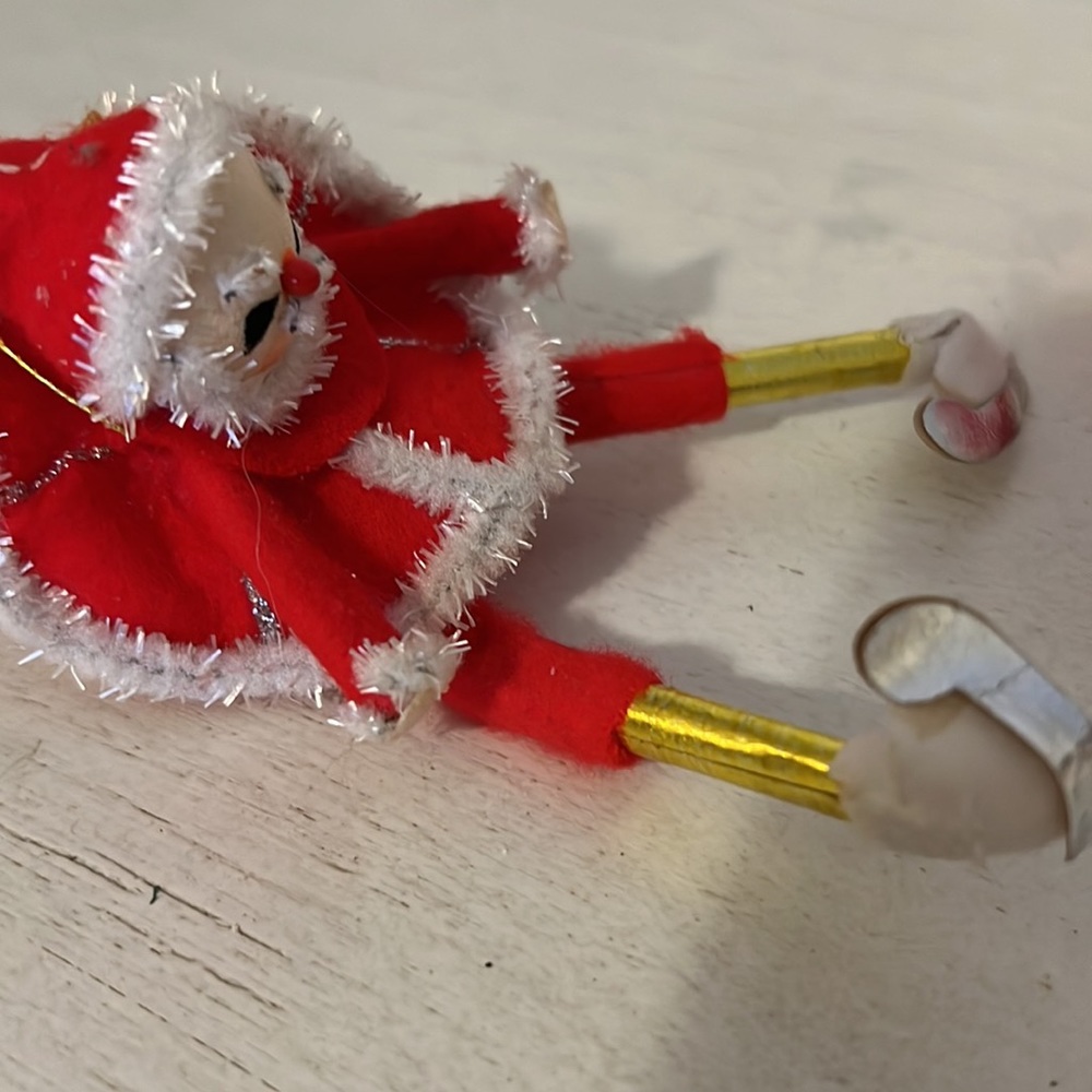 Lot vintage MCM Japan pixie elves Christmas pipe cleaner ornaments - Picture 9 of 10